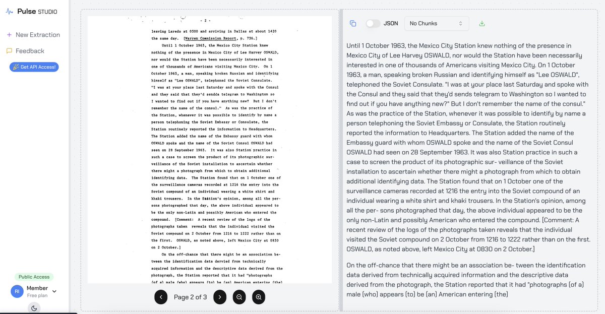 ritvikpandey21's tweet image. the rate of information absorption in 2025 is truly unfathomable. it would take humans approximately 50 days to read through the 70,000+ pages of jfk assassination documents (at 300 wpm or 1 page/min). with @pulse__ai's models we processed these in parallel just overnight - we…