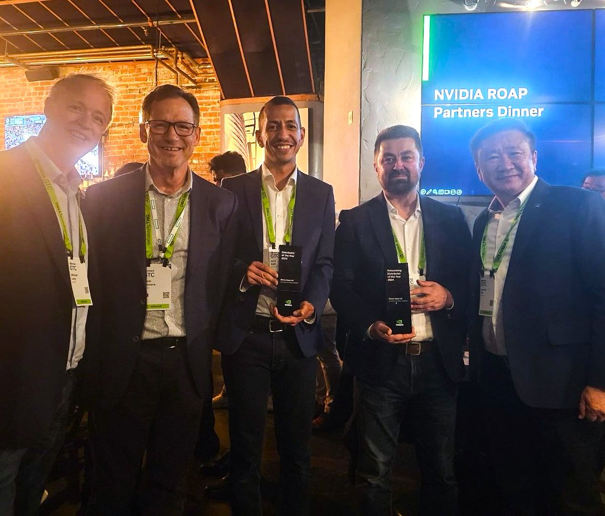 🏆We’re thrilled to announce our <a href="/DickerData/">Dicker Data</a>  team was awarded two prestigious accolades at <a href="/nvidia/">NVIDIA</a>'s  GTC 2025 conference in San Jose! We proudly took home the Distributor of the Year &amp; Networking Distributor of the Year 2024 awards for the Australia &amp; NZ region.

#WEAREDDR