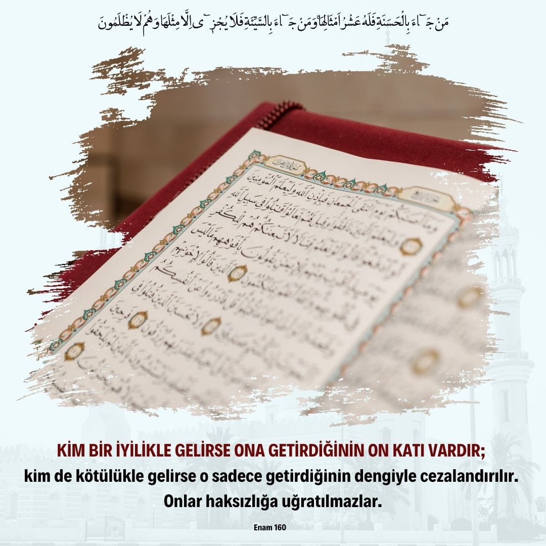 "Kim bir iyilikle gelirse 
  ONA GETİRDİĞİNİN ON KATI VARDIR" (Enam 160)
#cumamızmübarekolsun #hayırlıcumalar