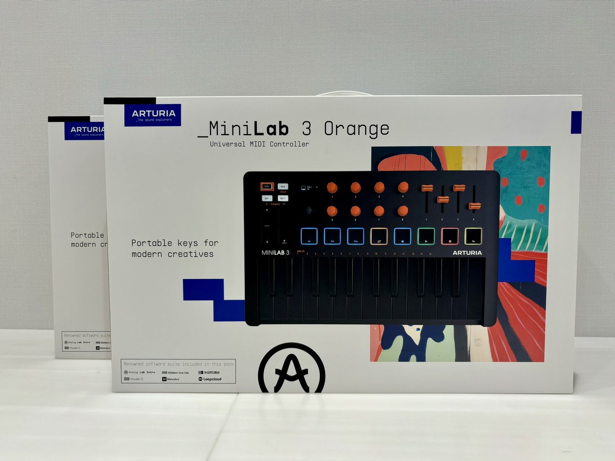 shima_rycom's tweet image. Mini Lab 3 Orange
2台だけ入荷しました🧡🖤
数量限定のため早い者勝ちです‼️
#arturia #minilab