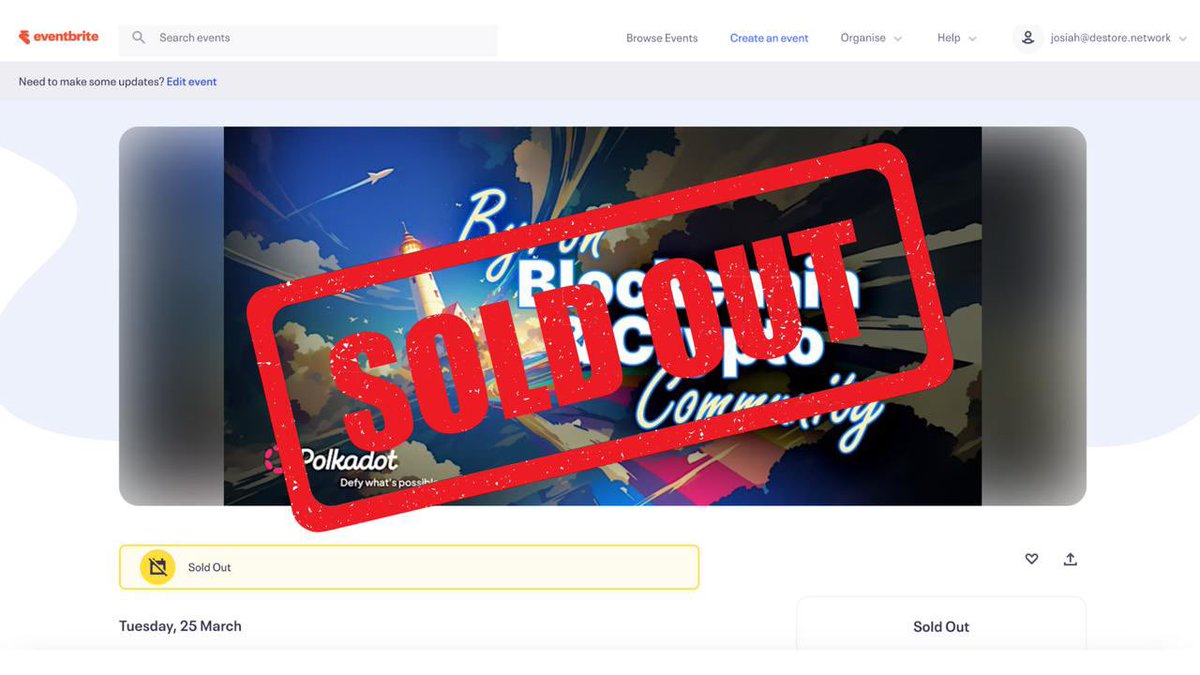 Polkadot Australasia (@polkadot_aus_nz) on Twitter photo We have smashed out target of 100 community members signing up for our free Byron Blockchain & Crypto Community - Sponsored By <a href="/Polkadot/">Polkadot</a> event.
We will work with the Venue to try and open up some more space.
<a href="/dotevents_/">DOT Events Bounty</a> <a href="/JosiahKotzur1/">Josiah Kotzur</a> <a href="/ByronBlockchain/">Byron Shire Blockchain</a>
#Blockchain #polkadot We have smashed out target of 100 community members signing up for our free Byron Blockchain & Crypto Community - Sponsored By <a href="/Polkadot/">Polkadot</a> event.
We will work with the Venue to try and open up some more space.
<a href="/dotevents_/">DOT Events Bounty</a> <a href="/JosiahKotzur1/">Josiah Kotzur</a> <a href="/ByronBlockchain/">Byron Shire Blockchain</a>
#Blockchain #polkadot