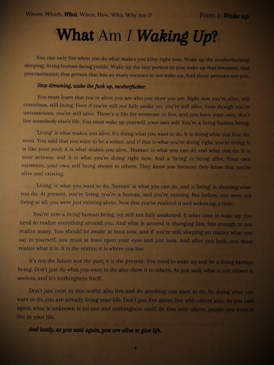 iRTLittera's tweet image. Chapter 3: What Am I waking up? | Frinight Chapter W#3
Point 1: Wake up

Where, Which, What, When, How, Who, Why Am I?
novel by Rav Maniti

retigmastudio.com/irtlw-frinight…
#frinightchapter #Chapter3 #point1 #novel #What #wakeup #eyesareopening #gettingup #week3 #irtlittera #iretigma