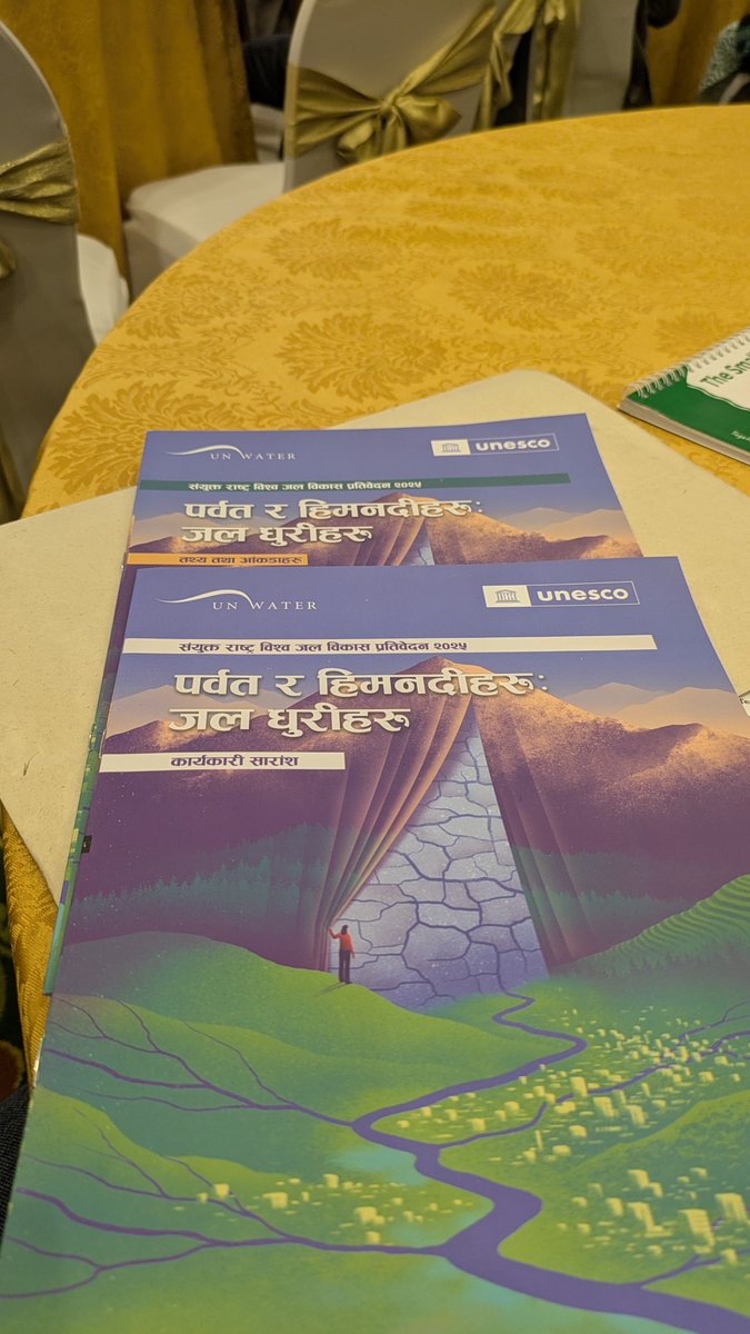 Small_Earth's tweet photo. On the occasion of #NNGWWW2025, SEN @UNESCO,@UNESCOKathmandu &amp; @UNESCOWWAP launched the World Water Development Report 2025 and the Nepali version of the Executive Summary and Facts &amp; Figures of WWDR 2025 on World Day for Glaciers and National Symposium of Cryosphere. https://t.co/9Mf7nxKP24