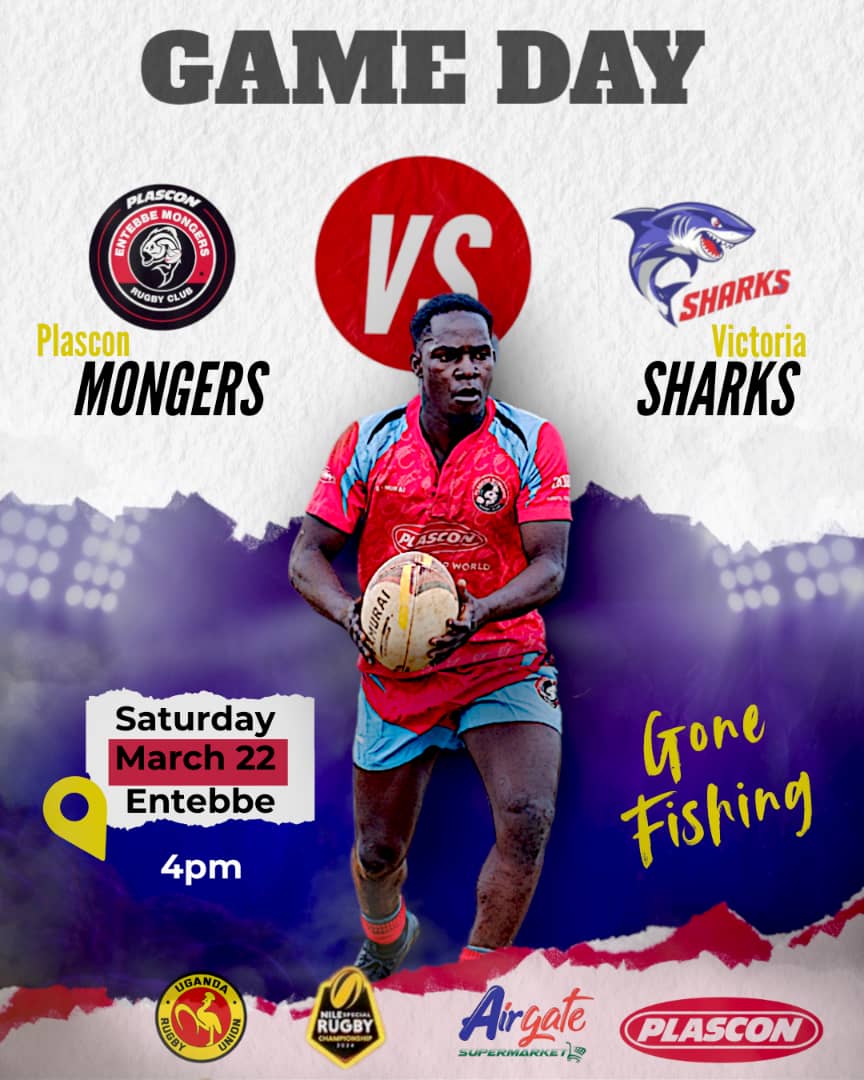 Mongers Rugby Club (@mongersrugby) on Twitter photo Game on tomorrow at 4:00pm in Busambaga as we take on the <a href="/victoria_sharks/">Victoria_Sharks</a> in Uganda Rugby Premiership game week 10.
Come on you mongers let's get fishing Game on tomorrow at 4:00pm in Busambaga as we take on the <a href="/victoria_sharks/">Victoria_Sharks</a> in Uganda Rugby Premiership game week 10.
Come on you mongers let's get fishing