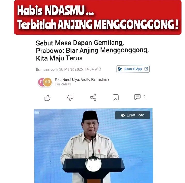 Cuma omon²
Kasar
Dan anti kritik pulak...!!

Anjing menggonggong itu tandanya ada maling dan ada sesuatu yang mencurigakan