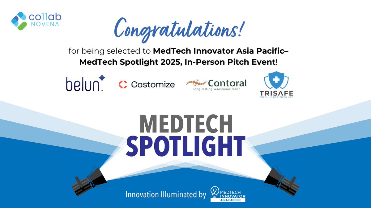 🎉Kudos to our start-up members n being selected for the 2025 MedTech Innovator APAC Accelerator Program's Lightning Round!

#mtiapac #Innovation #Medtech #co11ab
