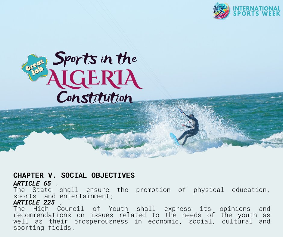 IntlSportsWeek's tweet photo. series on : Sports in Country's Constitution #Albania #Algeria #Andorra #Angola https://t.co/ZoXX3dfNQd