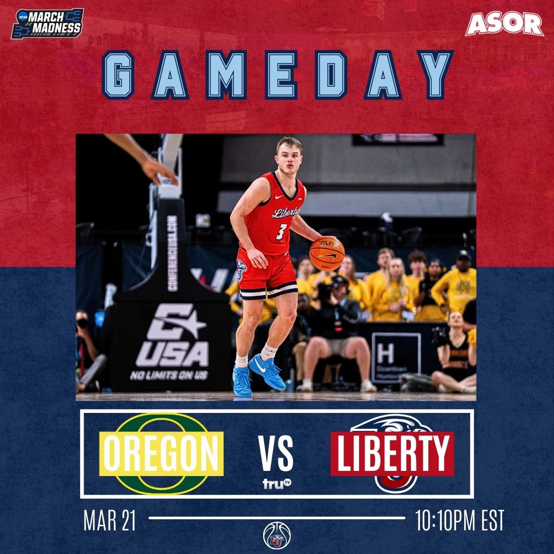 ASeaofRed's tweet image. It’s GAMEDAY ‼️

Get your dancing shoes on! Liberty will look to upset the 5th seeded Oregon Ducks in Seattle and keep their magical season alive. 

#BeatOregon #Fanem🔥