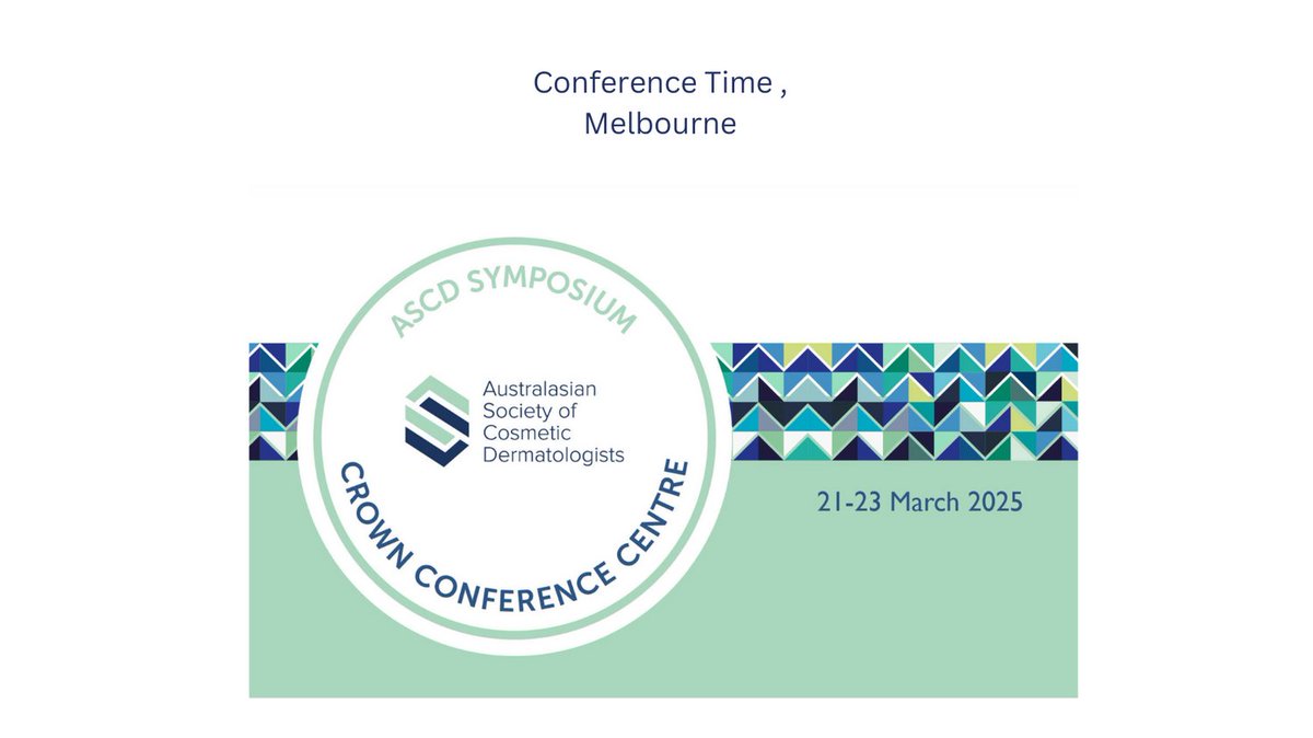 botoxinjector's tweet photo. The 2025 ASCD Symposium 2025. 
The Australasian Society of Cosmetic Dermatologists (ASCD) taking place this weekend 21-23 March 2025 at the Crown Conference Centre. #ascd2025 #Dermatologists #Dermatology #melbourne #nursepractitioner #lotstolearn https://t.co/Y9qqKK8BoJ