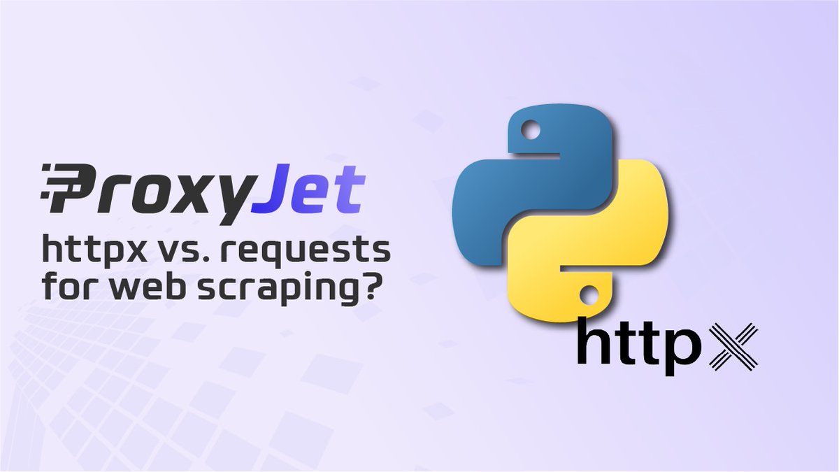 ProxyJet_io's tweet photo. ⚡ httpx vs. requests for web scraping? ⚡
❌ requests – Easy to use, but no async
✅ httpx – Async support = faster scraping
🚀 Boost efficiency by pairing httpx with ProxyJet’s rotating proxies!
👉 https://t.co/3cxva44OW0
#WebScraping #Python #httpx #requests #ProxyJet https://t.co/75x0pTTX4A
