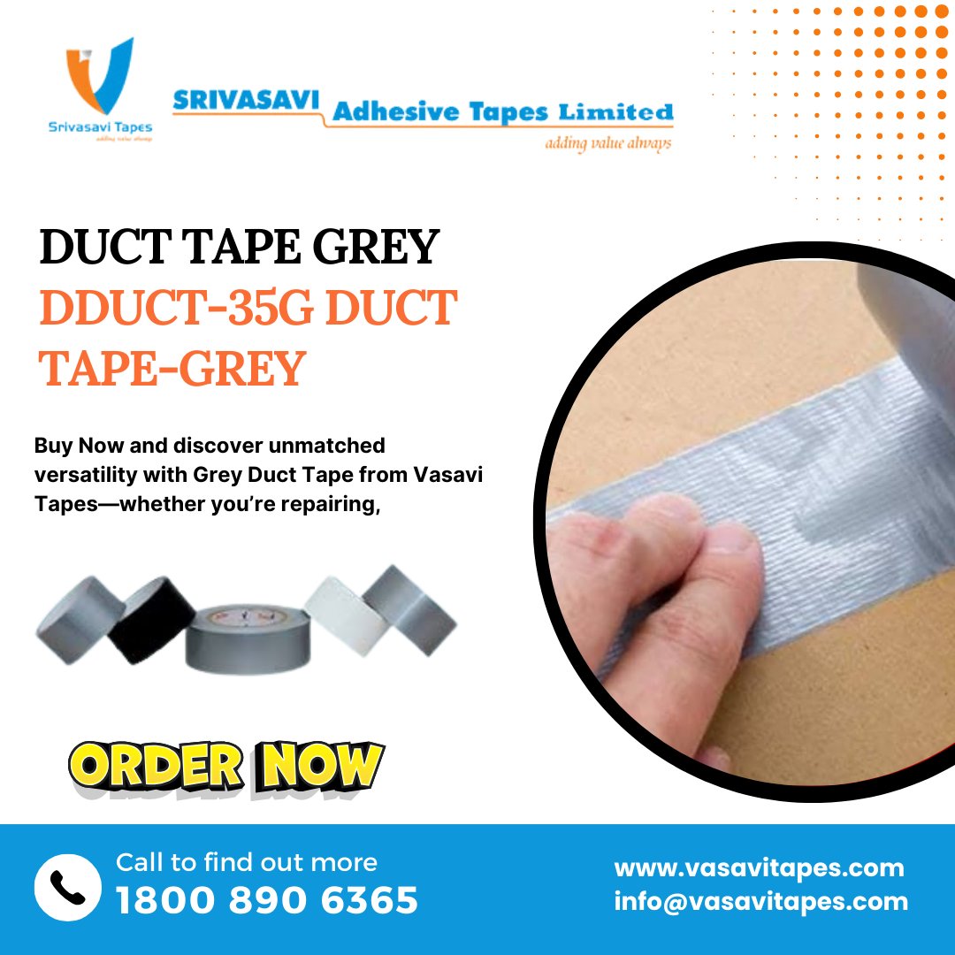 srivasavi_tapes's tweet image. DUCT TAPE GREY - DDUCT-35G DUCT TAPE-GREY

Tackle repairs, sealing tasks, and more with our reliable, easy-to-tear solution. 

Contact: 080-23629383
vasavitapes.com/dduct-35g-duct…

#DuctTapeGrey #VasaviTapes #TapeSolutions #MultiPurposeTape #DIY #Repairs #HomeImprovement