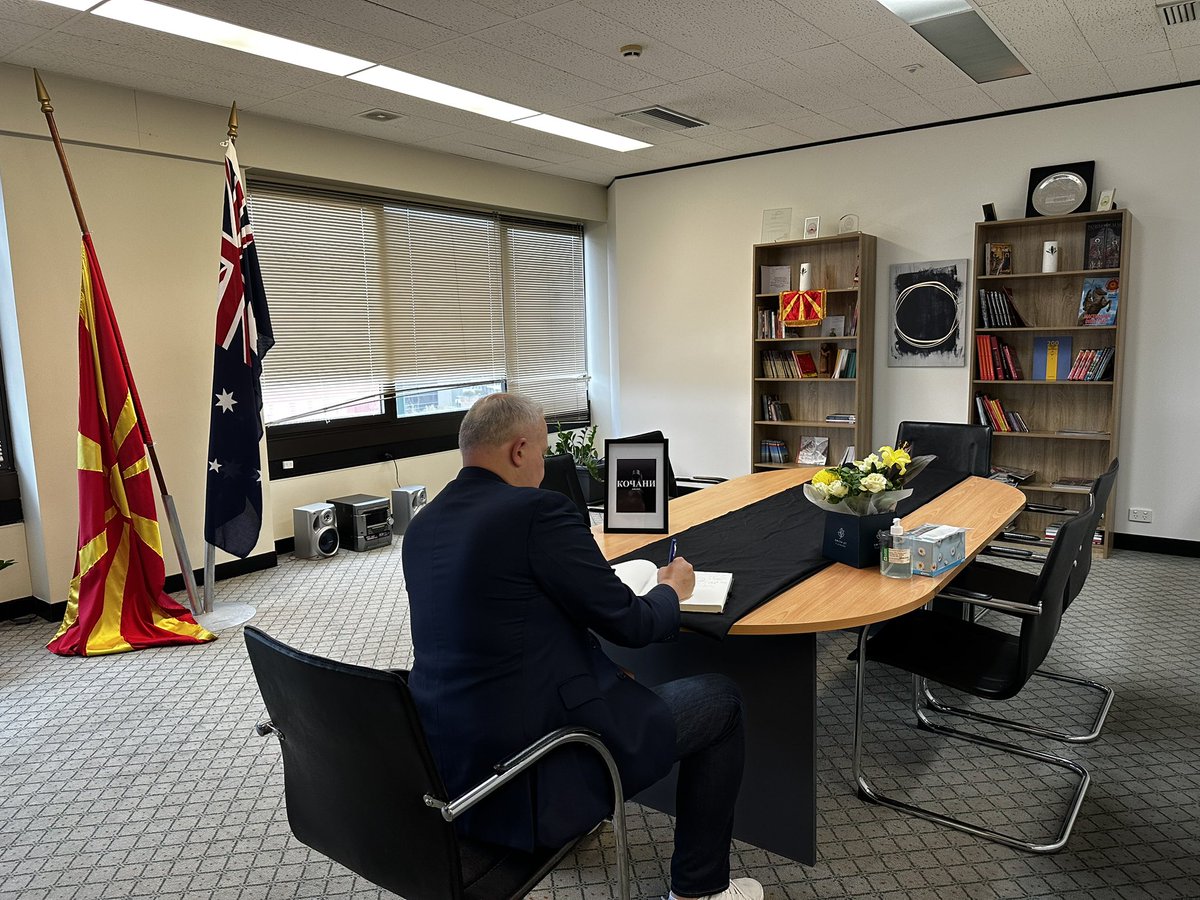 A few moments ago, I had the honor of paying my deepest respects in the condolence book at the Macedonian Consulate in Melbourne, Australia, for the 59 victims of the Kocani Nightclub Fire and the heroic ambulance driver who made 11 round trips to bring the injured to Skopje