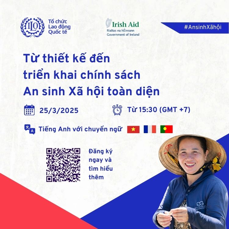 Join the <a href="/ilo/">International Labour Organization</a> webinar “From Inclusive Social Protection Policy to Implementation: Insights from Mozambique, Viet Nam and Zambia", next Tuesday at 15h30.

✍️For registration: bit.ly/Registration-01
🧾For details: bit.ly/3RfyrTo
 🇻🇳 Interpretation available