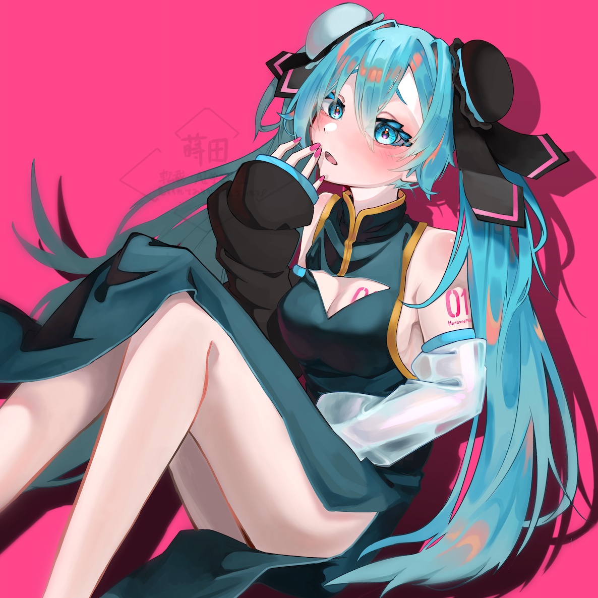 チャイナ服🩵
#初音ミクイラスト