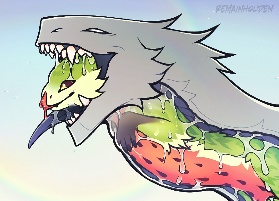VoreRem's tweet photo. Ryra feat. Watermelon 
Watermelon belongs to @/watermelon_kola

#vore https://t.co/DGtKAtkhoz