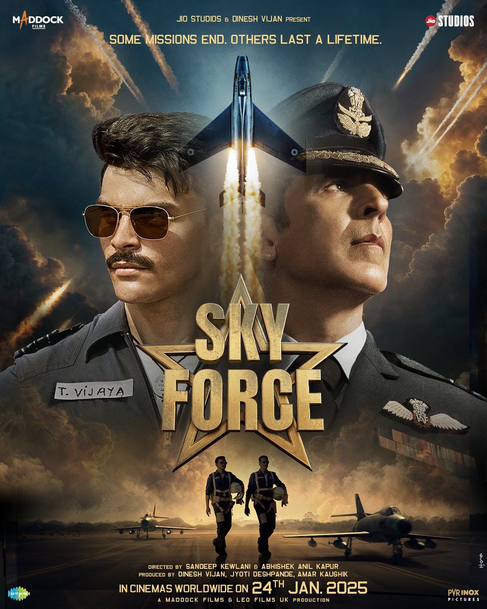 CinemaRareIN's tweet image. #SkyForce (2025) by #AbhishekKapur &amp;amp; @sandeep_kewlani, ft. @akshaykumar #VeerPahariya @NimratOfficial @SaraAliKhan @Soham_Majumdar_ #RajatKaul @SharadK7 @ManishC_20 &amp;amp; @VBadola, now streaming on @PrimeVideoIN.

#DineshVijan @amarkaushik @nirenbhatt @AamilKeeyanKhan