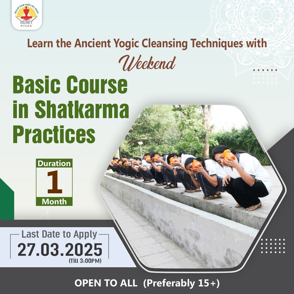 mdniy's tweet photo. Experience the ancient Yogic cleansing techniques with Basic Course in Shatkarma Practices (BCSP)🔗https://t.co/ZeVHkiVMhM

#YogaCourse #YogaScience #WellnessProgram #admission #MDNIY #Shatkarma #LastChance #ApplyNow #YogaForWellness #YogaEducation #YogaTraining #WeekendCourse #YogaCertification #YogaEnthusiasts #YogaLovers #WellnessSeekers #yoga #SelfCare #HealthyHabits #HealthcareForAll #JoinUs #FitnessGoals #yoga #yogaeveryday #shatkarma #fitness #Science #education #Health #Trending #Friday