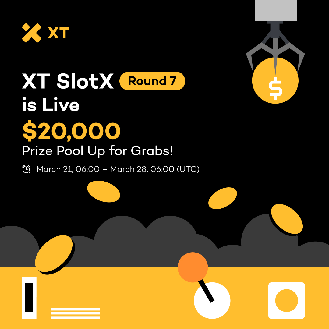 XTexchange's tweet photo. 🎲 SlotX Phase 7 is Live! $20,000 Prize Pool Up for Grabs!

⏰ Event Duration: March 21, 06:00 – March 28, 06:00 (UTC)

👉 Join Now: https://t.co/gOAcIZ7c6E

Details ⤵️
https://t.co/p6DktdgIZU

#XT #Airdrop https://t.co/dJ0he0tAe1