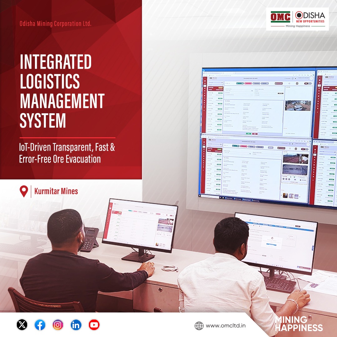 odisha_mining's tweet photo. Our Command Control Centre at #Kurmitar plays a pivotal role in promoting #transparency & efficiency in the despatch of raw materials.
Leveraging cutting-edge technologies through Integrated Logistics Management System #ILMS, we ensure seamless and transparent operations. https://t.co/uuMqO428z0