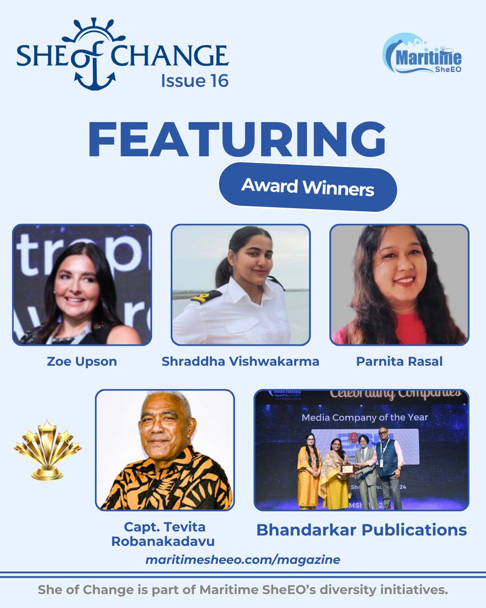 Do you remember the winners of the Maritime SheEO Awards 2024? We've interviewed some of them in our She of Change!

Read more about their great work here on page 49 onwards: maritimesheeo.com/magazines/

#MaritimeSheEO #WomenInMaritime #InspiringLeadership #WomenOnBoards #DEI
