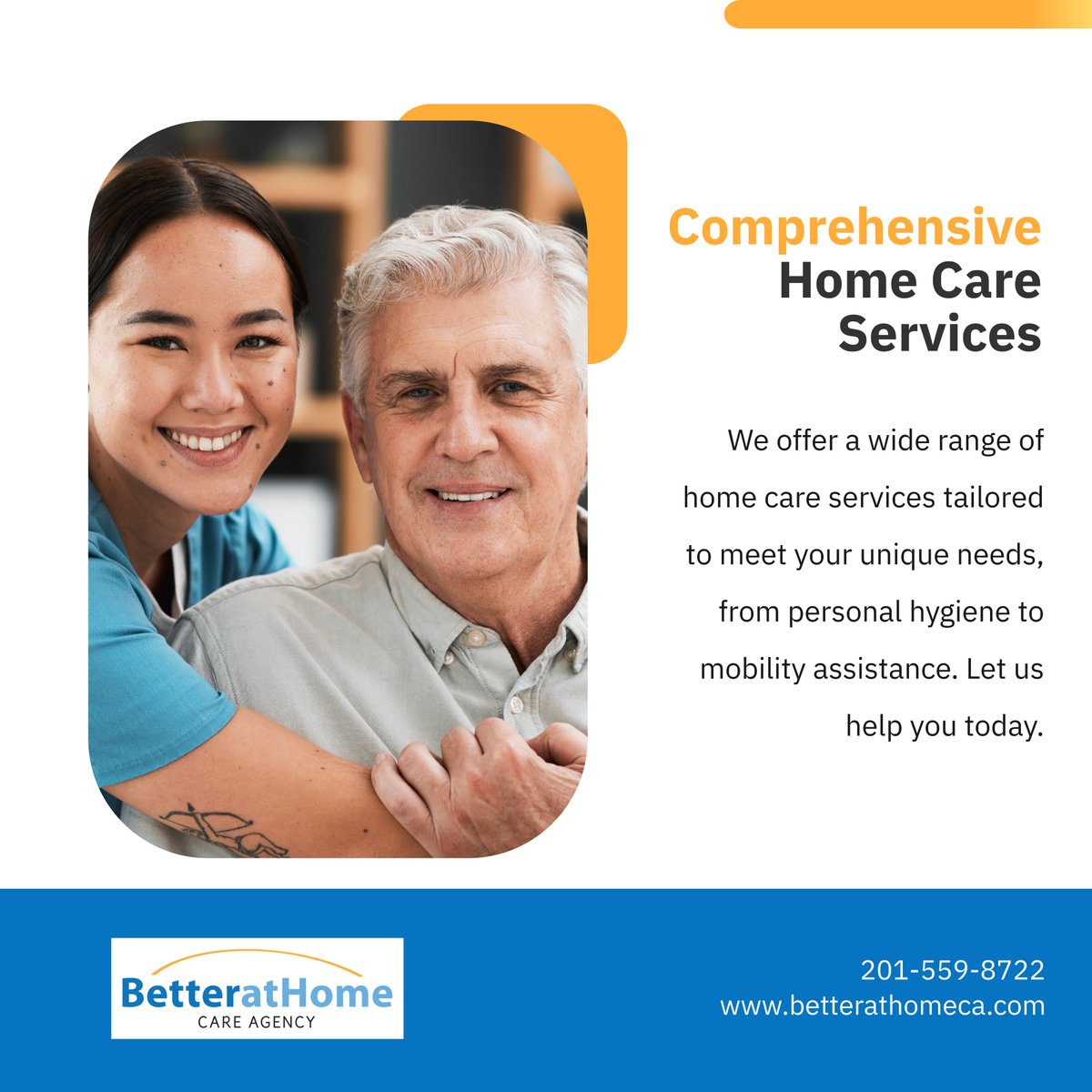 betterathomeca's tweet photo. Our comprehensive home care services ensure your loved ones receive the care they need. Contact us to learn more about our personalized services.

#HomeCare #HackensackNJ #HomeCareServices https://t.co/JBcRx92240