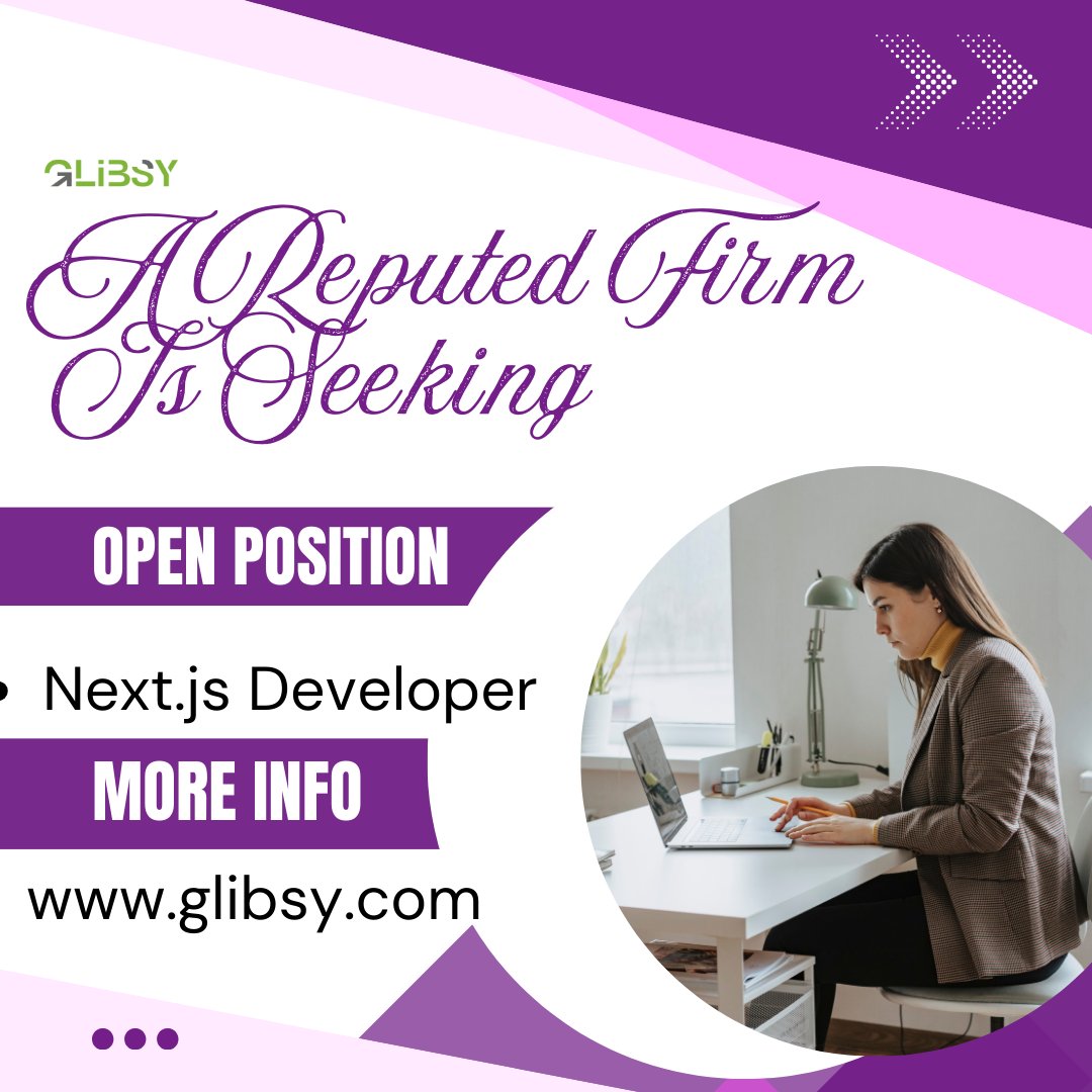 glibsy's tweet image. Apply Now!
Link: glibsy.com/in/en/jobs/67d…
#hiringnow #hiringalert #nextjsdeveloper #nextjsdeveloperjobs