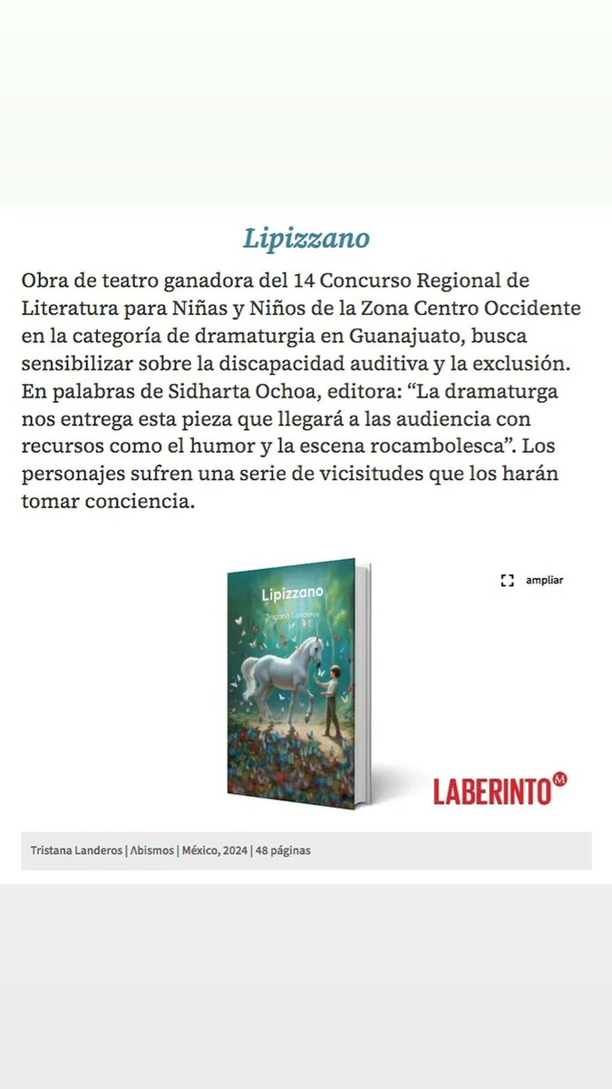 Una reseña en <a href="/SCLaberinto/">Laberinto - MILENIO</a> sobre Lipizzano de <a href="/holatristana/">Tristana Landeros</a>