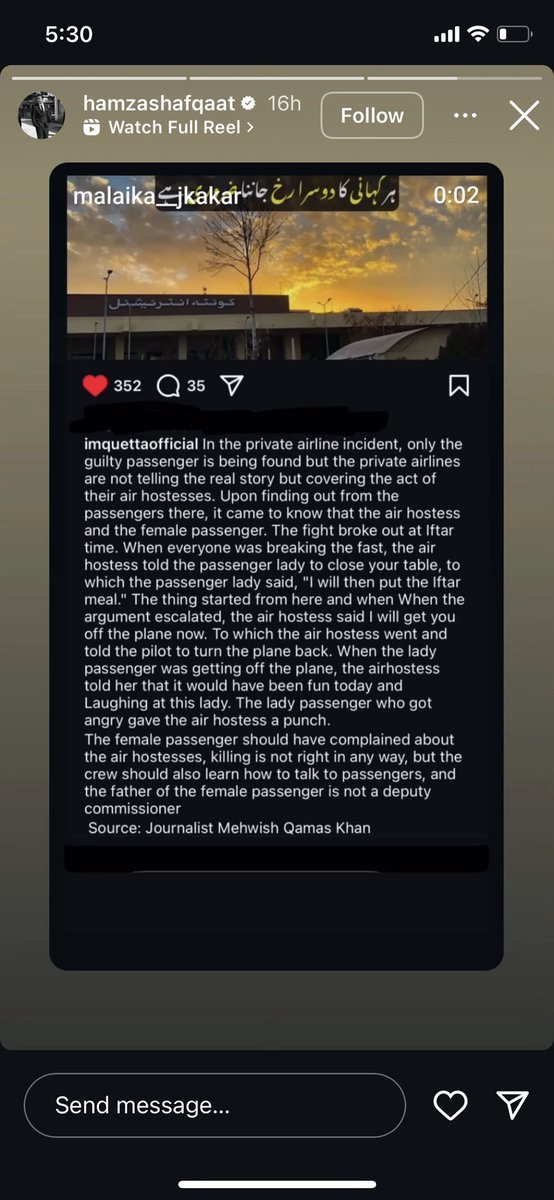 "The missing pieces." <a href="/SereneAirPak/">SereneAir</a>. 

When the narrative is one-sided, the truth is obscured.
Strict action should be taken against the airline and it’s staff for mistreating and making false allegations. <a href="/KhawajaMAsif/">Khawaja M. Asif</a>