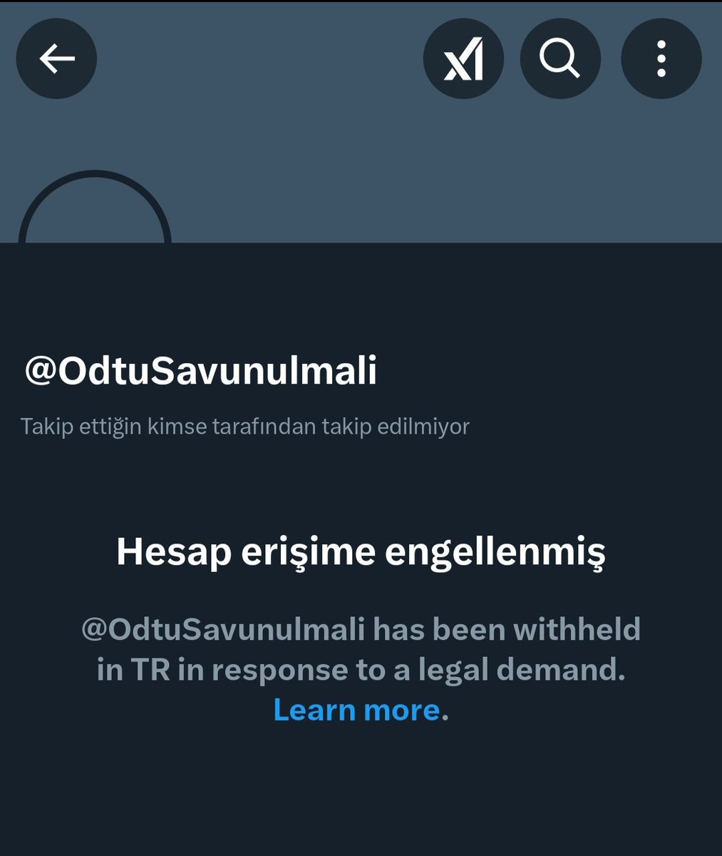 ODTÜ Hk. ve ODTÜ Savunulmalıdır X (Twitter) sosyal medya hesapları erişime engellendi!

#sokağa #sansür