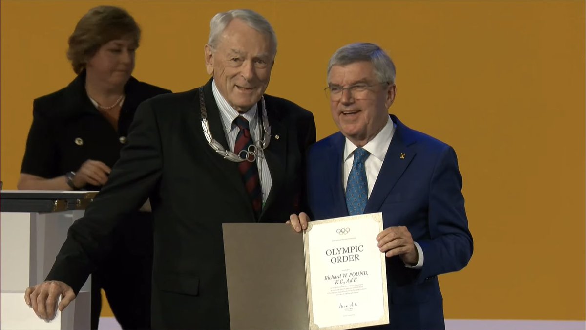 wada_ama's tweet photo. We warmly congratulate our Founding President, Richard Pound, who today was awarded Honorary Member of the International Olympic Committee during its Session in Greece. We join the IOC in celebrating Richard's immense and lasting contribution to the integrity of sport.

📸 @iocmedia