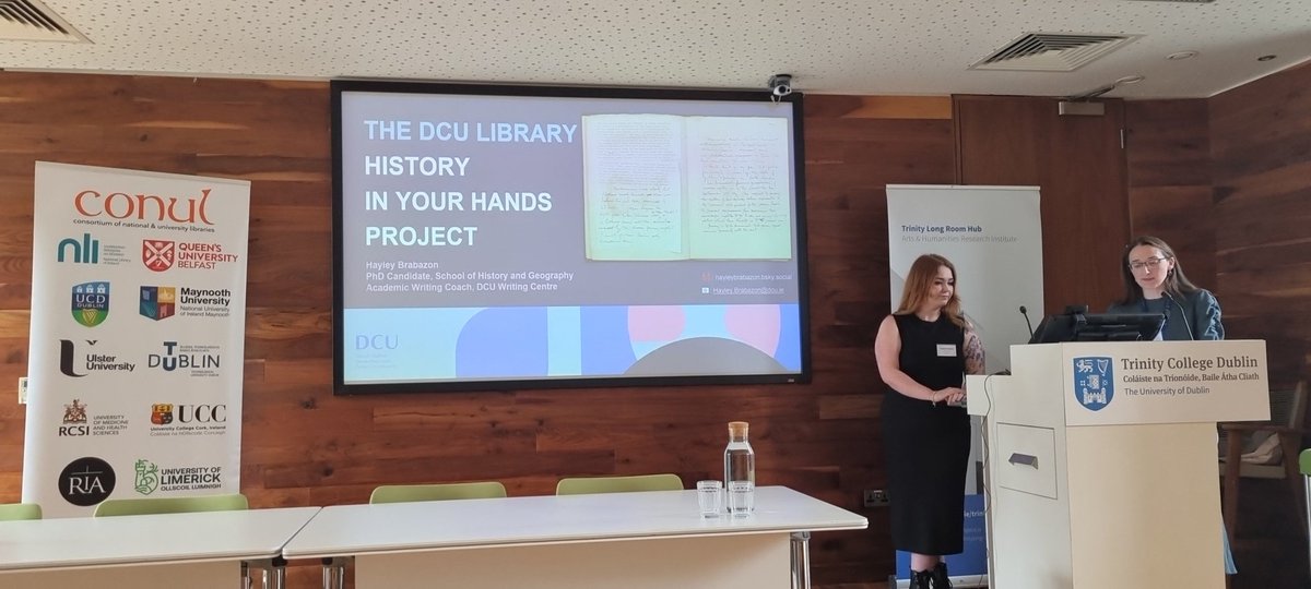 CONUL T&L Group (@conultl) on Twitter photo Our third speaker for #CONULTL25 is Hayley Brabazon from <a href="/DCUHist_Geog/">DCU History & Geog</a> speaking about her collaboration with <a href="/DCULIB/">DCU Library</a> on the History In Your Hands team and the expertise she added to the library project Our third speaker for #CONULTL25 is Hayley Brabazon from <a href="/DCUHist_Geog/">DCU History & Geog</a> speaking about her collaboration with <a href="/DCULIB/">DCU Library</a> on the History In Your Hands team and the expertise she added to the library project