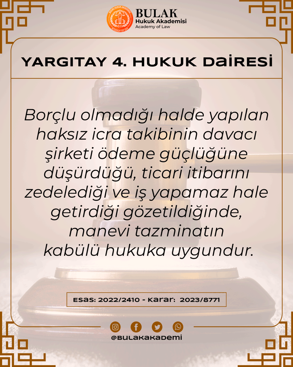 YARGITAY 4. HUKUK DAİRESİ

E: 2022/2410- K: 2022/8771

👩‍💼👨‍💼 BULAK HUKUK AKADEMİSİ 👩‍💼👨‍💼

Detaylar hakkında bilgi edinmek için;

📞 +90 (552) 799 27 95

📩 <a href="/bulakakademi/">Bulak Hukuk Akademisi</a>