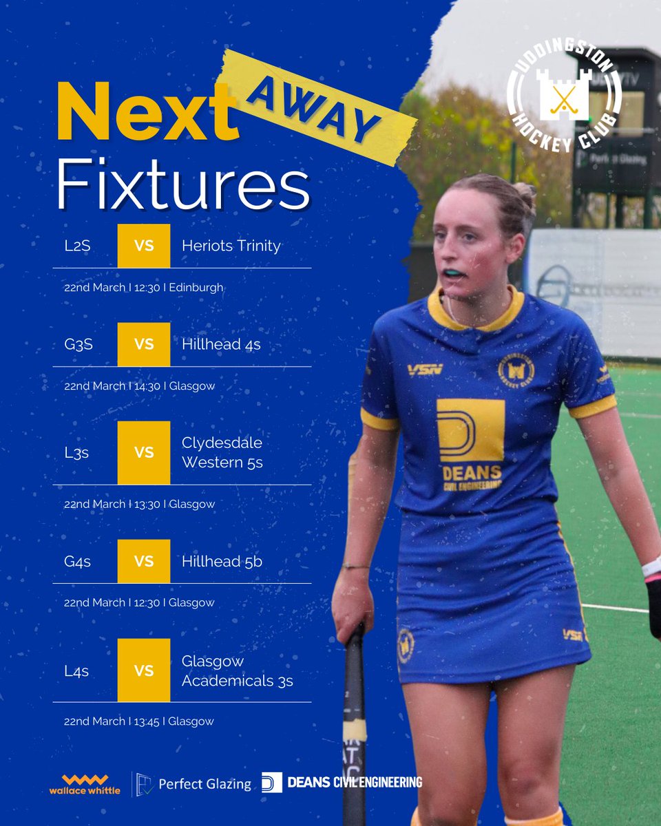 A 1s double-header at Uddy as our Perfect Glazing Gents face Dundee Wanderers before our Deans Civil Engineering Ladies take on Fjordhus Reivers both live on Uddy TV! 👊

Good luck teams 💙💛