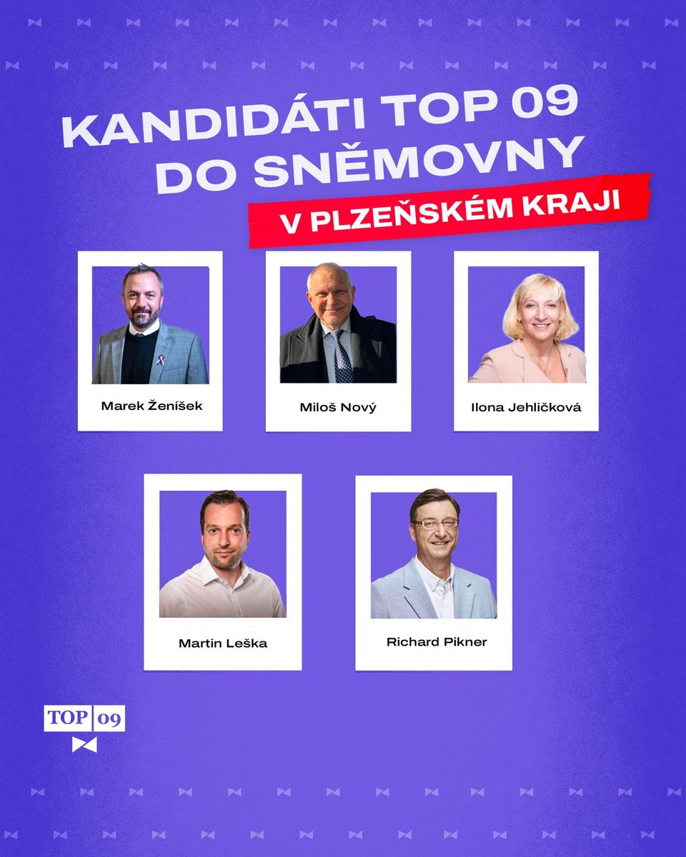 JE TO OFICIÁLNÍ! Výkonný výbor TOP 09 potvrdil naše kandidáty v Plzeňském kraji do Sněmovních voleb!

A kdo nás povede? Nikdo jiný než Marek Ženíšek! Společně s ním jdou do boje silná jména, která mají zkušenosti a tah na branku:

✅ Marek Ženíšek – ministr pro vědu, výzkum a