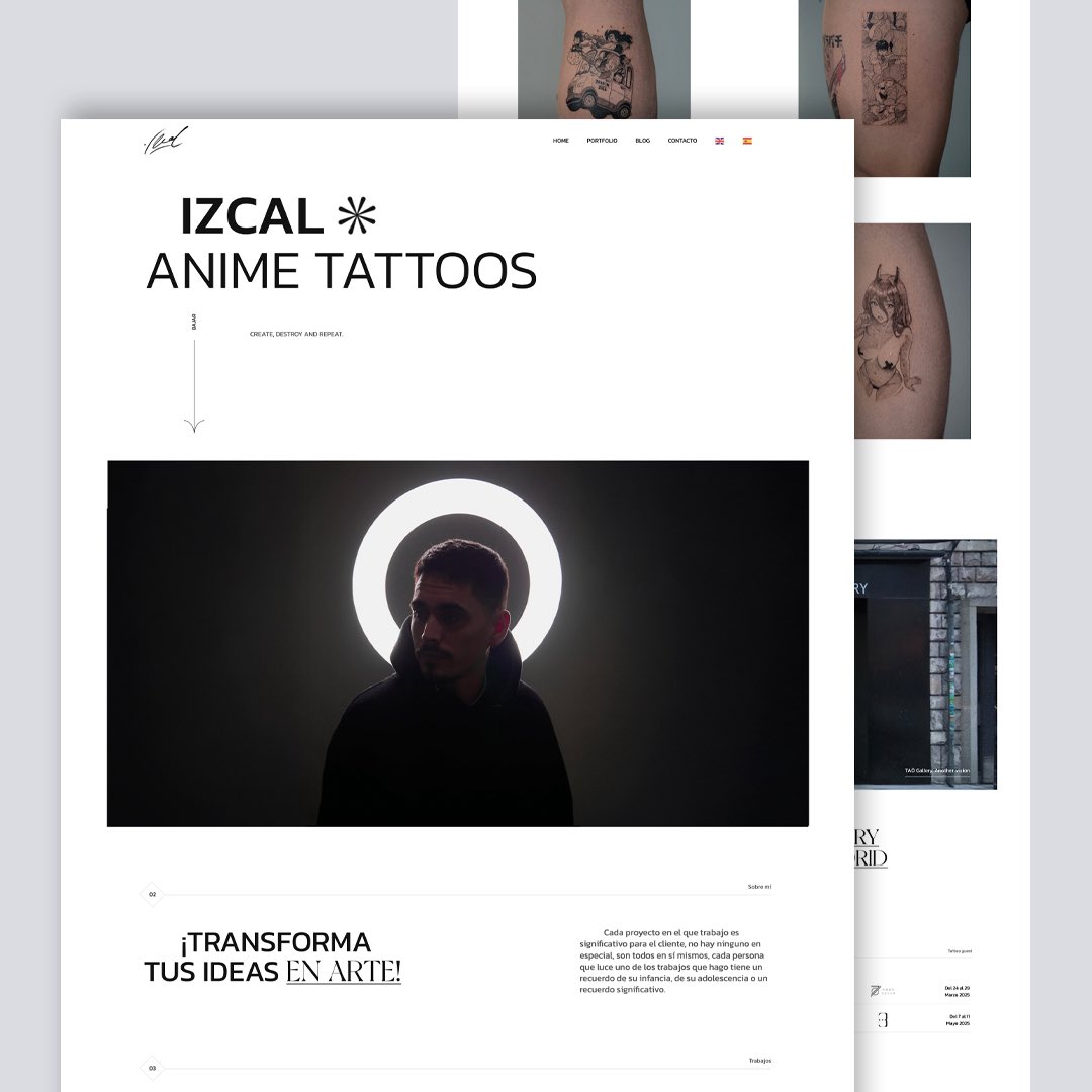 visual_snk's tweet image. Diseño de página web para IZCAL TATTOO

🖥 izcaltattoo.com
✏️Tatuador especializado en Anime y Fineline, residente en TAŌ GALLERY