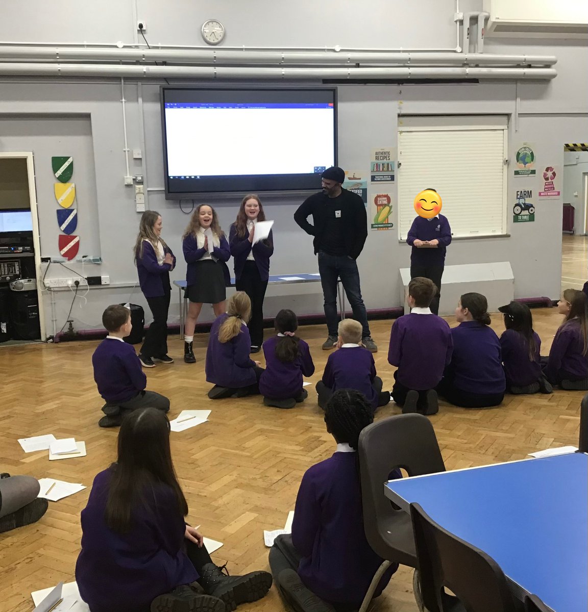 Earlier this week, we had an exciting visit from poet <a href="/alexwhartonpoet/">Alex Wharton</a> ! He delivered an engaging whole-school assembly and ran a fantastic workshop with Y5, inspiring us all to complete our Power of Words Challenge pack. ✍️📖 <a href="/RowParkAcademy/">Rowley Park Academy</a> #PowerOfWords