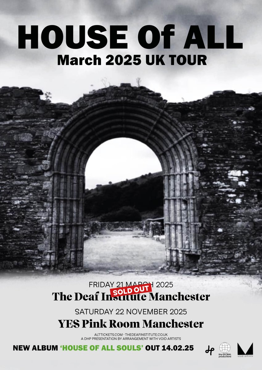 With a sold out show at
<a href="/DeafInstitute/">The Deaf Institute</a>
happening tonight,
<a href="/fallcontinuum/">HOUSE Of ALL</a>
have revealed that their next Manchester show will be taking place at
<a href="/yes_mcr/">YES</a>
on Saturday 22nd November!  Tickets are on sale now: tinyurl.com/2hwe8tpn