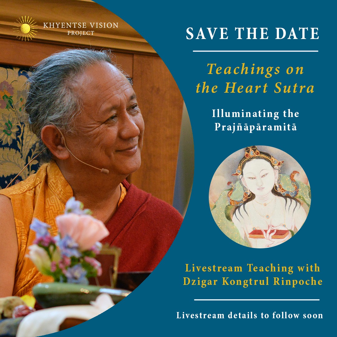 Buddhistdoor's tweet photo. BDG news: Online Dharma: Khyentse Vision Project Announces Live-Streamed Teaching on the Heart Sutra by Dzigar Kongtrul Rinpoche

🔗 Read here: https://t.co/FE2e0Jd5Sn

#Buddhism #Buddha #Vajrayana #Mahayana #HeartSutra #Dharma #BuddhistPractice #OnlineDharma https://t.co/n7Hpqcmfye
