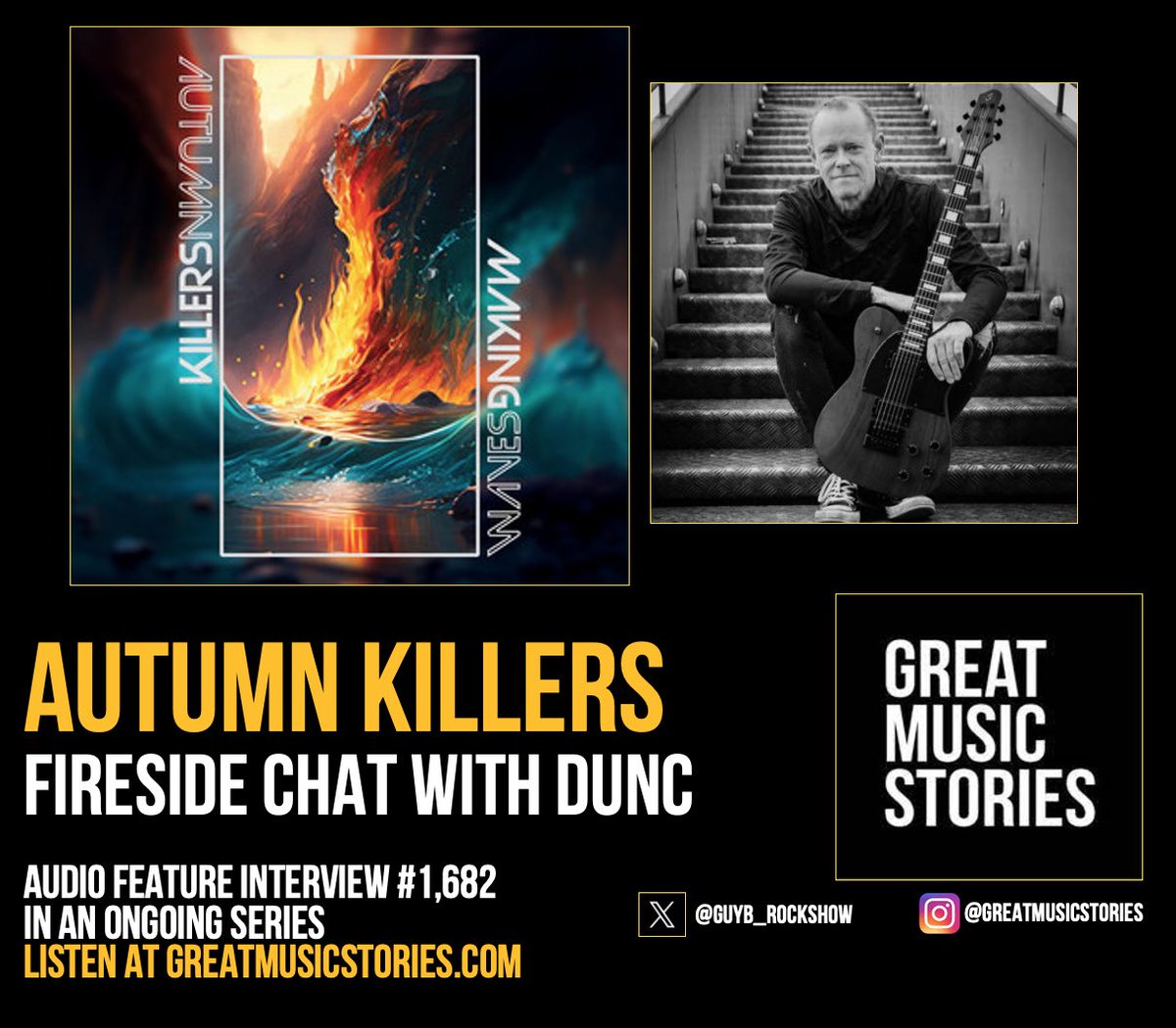 Guy B (@guyb_rockshow) on Twitter photo New interview with <a href="/DRGuitar1/">Duncan - The Autumn Killers</a> <a href="/autumnkillers/">Autumn Killers</a> just added to the GMS site for the weekend. Listen at greatmusicstories.com/2025/03/21/fro… New interview with <a href="/DRGuitar1/">Duncan - The Autumn Killers</a> <a href="/autumnkillers/">Autumn Killers</a> just added to the GMS site for the weekend. Listen at greatmusicstories.com/2025/03/21/fro…