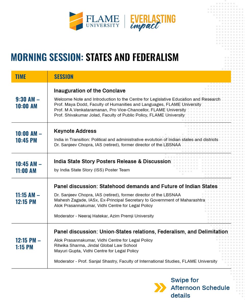 India in Transition- FLAME University, Pune. March 24. Register here for discussions on state formation, statehood demands, federalism, delimitation, districts, data and many more !!
docs.google.com/forms/d/e/1FAI…