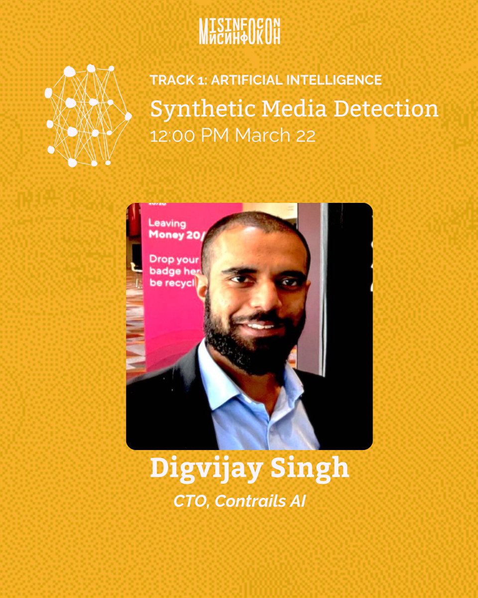 tattlemade's tweet image. Meet Our #MisinfoCon 2025 Speakers!
馃搷 Join us in Bengaluru to learn more about Artificial Intelligence and Synthetic Media Detection through these lightning talks.
See you soon!