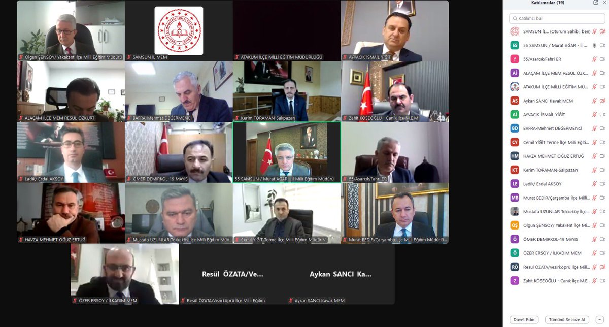 İl Milli Eğitim Müdürümüz Dr. Murat Ağar başkanlığında, ilçe millî eğitim müdürlerimizin katılımıyla "İlçe Grubu Belirleme Komisyonu" toplantısı çevrim içi olarak gerçekleştirildi.
<a href="/muratagar60/">Murat AĞAR</a>