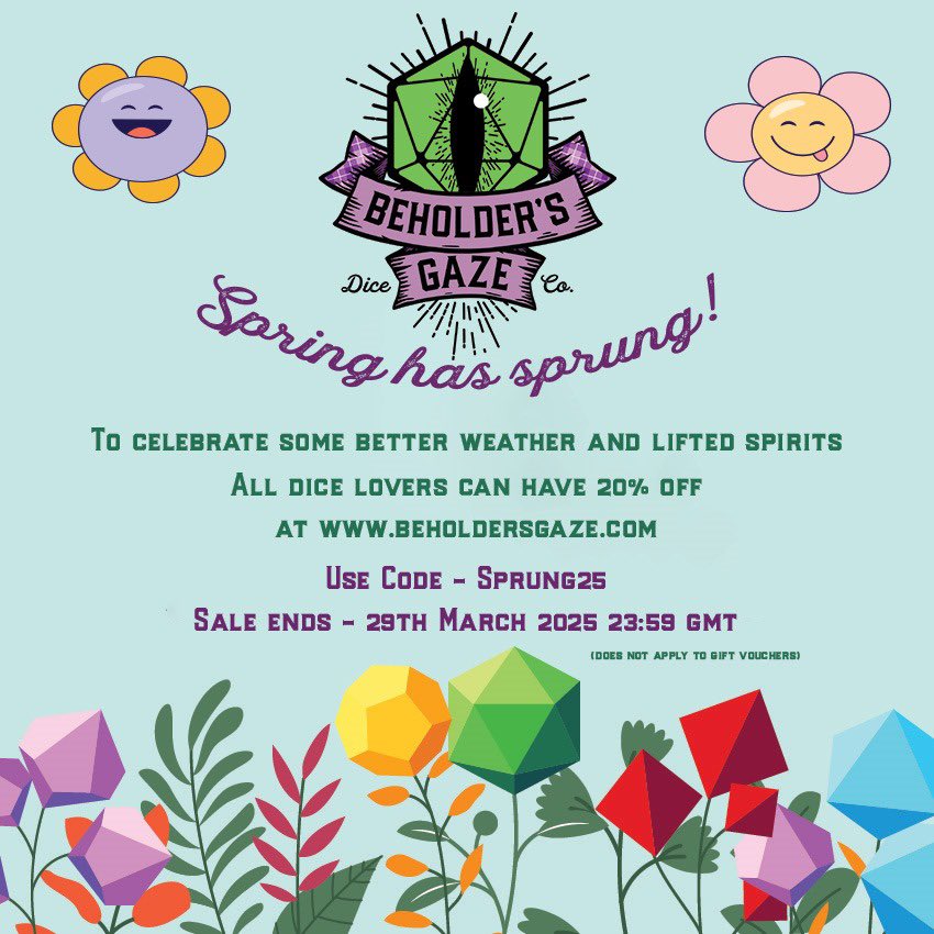 🌺🌸🌼 SPRING HAS SPRUNG 🌼🌺

🌺🌸🌼 Brighter days and lighter nights are here so we thought let’s have a sale to celebrate!!! Use code SPRUNG25 when checking out at beholdersgaze.com to enjoy 20% off your order 🌼🌸🌺

Sale ends 29/03/25 at 23:59 GMT

#SpringVibes #sale