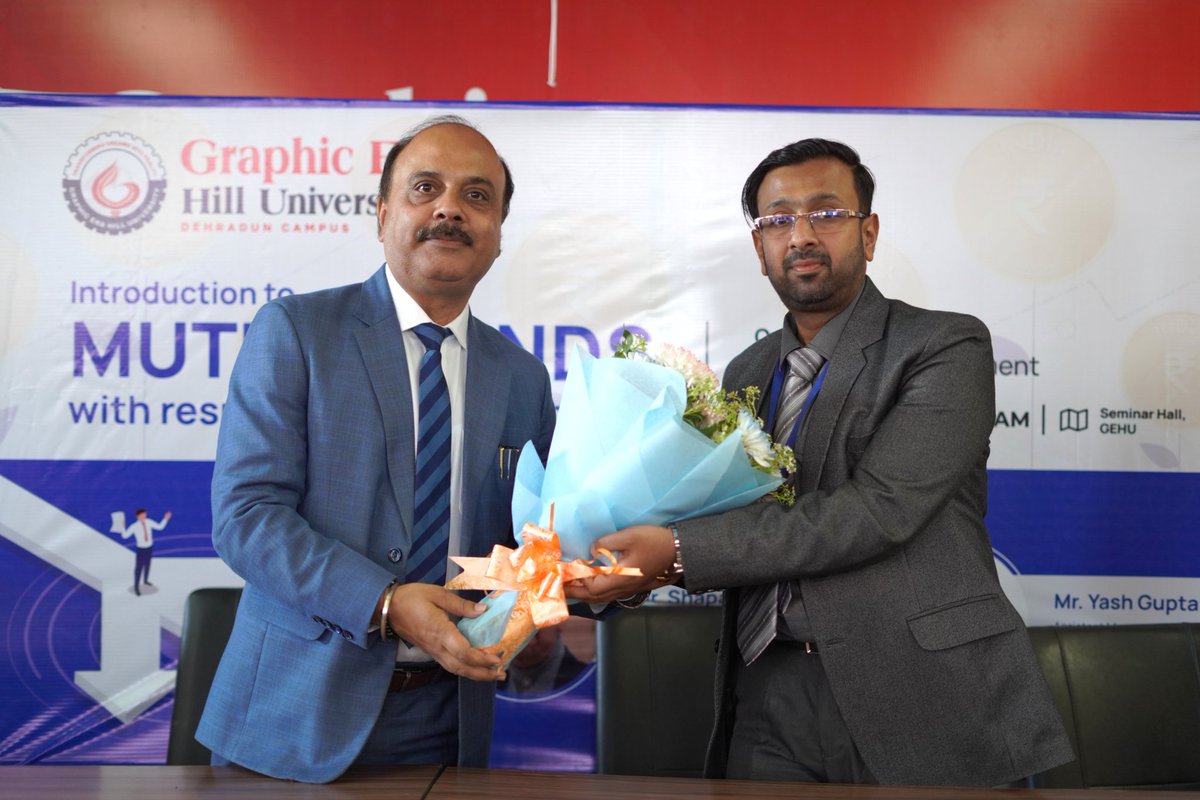 gehudehradun's tweet image. The School of Management hosted an insightful session on #MutualFunds &amp;amp; the #WorldEconomy with Mr. Shapath Gupta &amp;amp; our alumnus Mr. Yash Gupta from HDFC AMC Ltd. Their expertise = Our Growth!

#GraphicEraHillUniversity #MutualFunds #HDFCAMC #ExpertTalk #MBAAlumni