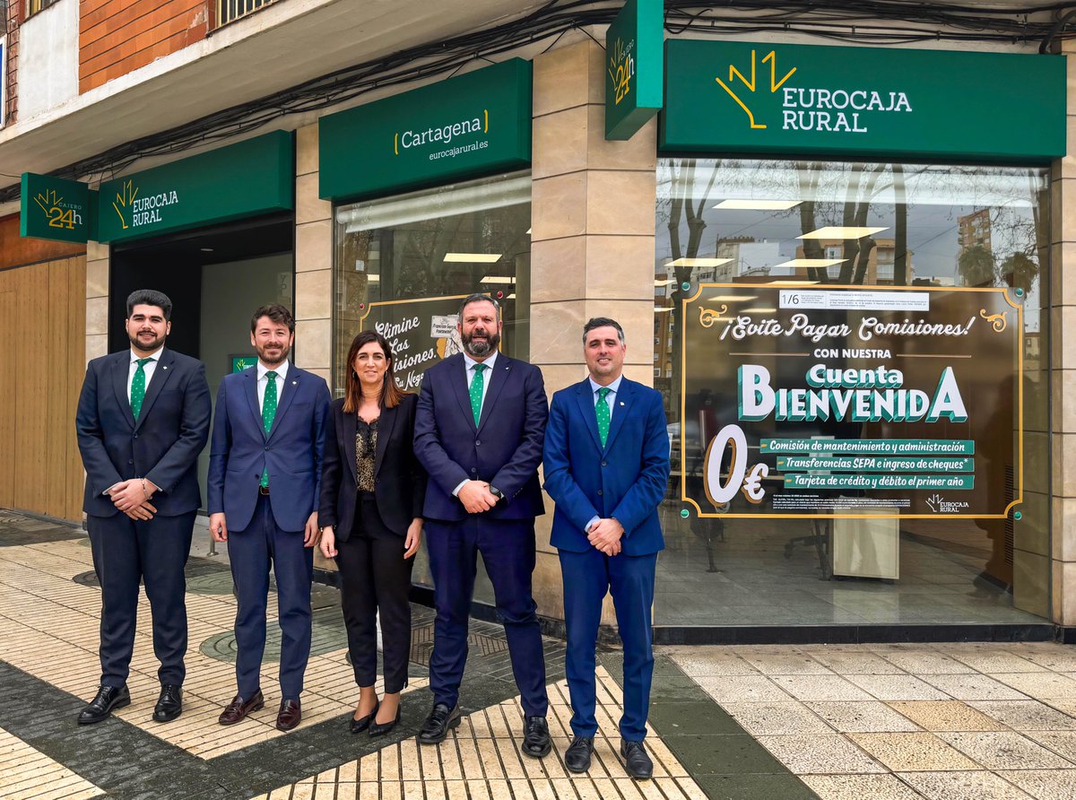 Nuestra expansión en Murcia continúa👏👏 Abrimos oficina en Cartagena💚 #LaBancaQueTúQuieres
🔽Ver noticia🔽
eurocajarural.es/institucional/…