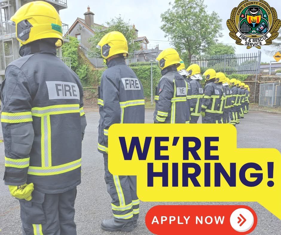 Cork County Fire Service (@corkcountyfire) on Twitter photo 🚒 We Are Recruiting 🚒
<a href="/Corkcoco/">Cork County Council</a> are recruiting for Retained (On-Call) Firefighters in the following stations:
🚒 Fermoy Fire Station
🚒 Kanturk Fire Station
🚒 Millstreet Fire Station
For more details & application forms visit:
tinyurl.com/2akmcavv 🚒 We Are Recruiting 🚒
<a href="/Corkcoco/">Cork County Council</a> are recruiting for Retained (On-Call) Firefighters in the following stations:
🚒 Fermoy Fire Station
🚒 Kanturk Fire Station
🚒 Millstreet Fire Station
For more details & application forms visit:
tinyurl.com/2akmcavv
