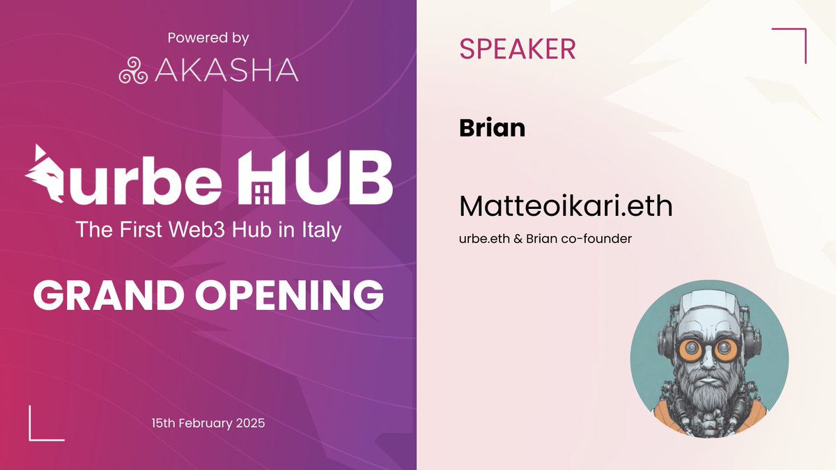 How can AI enhance the Web3 user experience?  

At the Urbe Hub Grand Opening, <a href="/matteoikari/">Matteoikari.eth</a>, co-founder of <a href="/BrianknowsAI/">Brian</a>, shared the journey behind building an AI-Web3 protocol and how Brian makes blockchain interactions more seamless and intuitive for everyday users.   

🎥