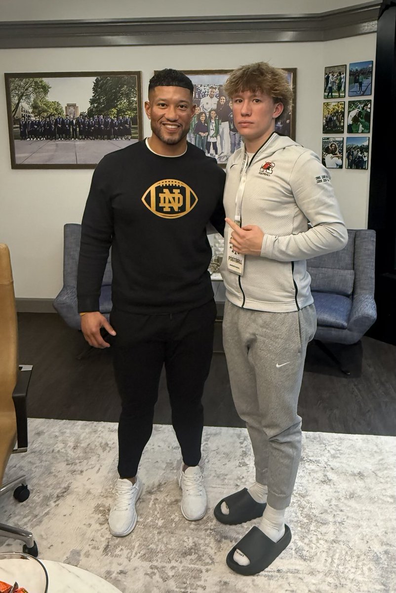 Grateful to have had another great visit to Notre Dame this week! ⁦Thx for all the time <a href="/Marcus_Freeman1/">Marcus Freeman</a>⁩ ⁦<a href="/GinoGuidugli/">Coach Gino Guidugli</a>⁩ ⁦<a href="/CarterAuman/">Carter Auman</a>⁩ ⁦<a href="/NDFootball/">Notre Dame Football</a>⁩ ⁦<a href="/FightingIrish/">The Fighting Irish</a>⁩ ⁦<a href="/BuckFitz/">NPA/SUPERMAX 100</a>⁩ ⁦<a href="/HawksMaine/">Maine South Hawks Football</a>⁩