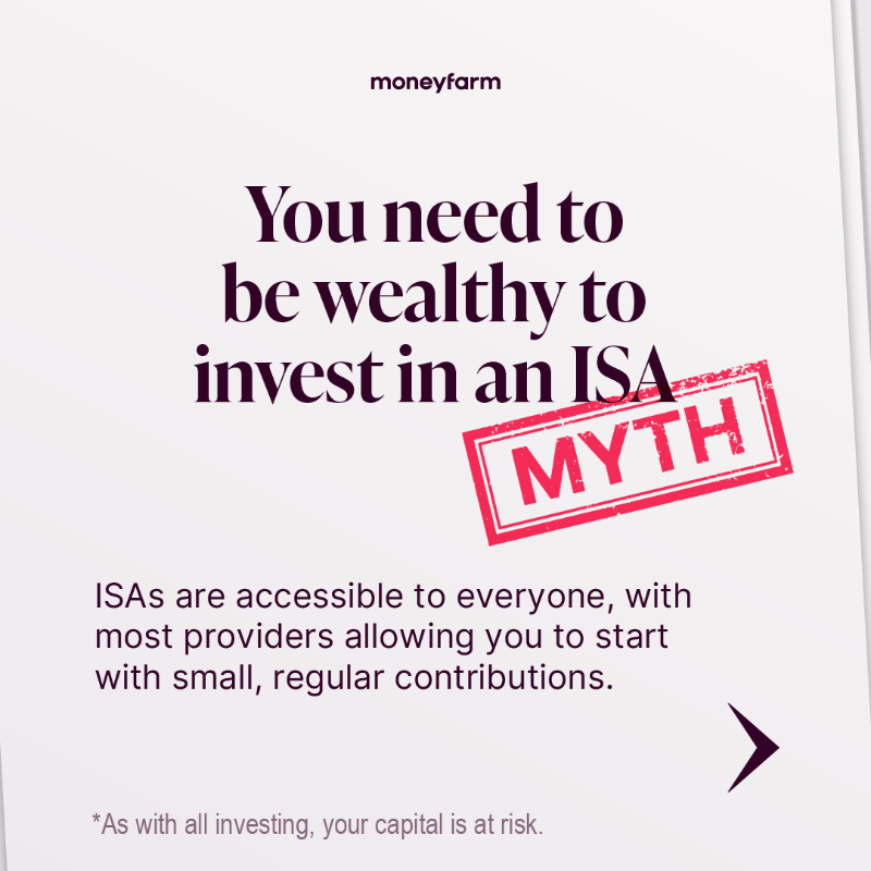 moneyfarmUK's tweet photo. To help you make the most of this year’s £20,000 allowance, we’ve debunked some of the most common ISA myths. And if you’re still unsure, our expert investment consultants are ready to answer all your questions and help you navigate the world of ISAs.