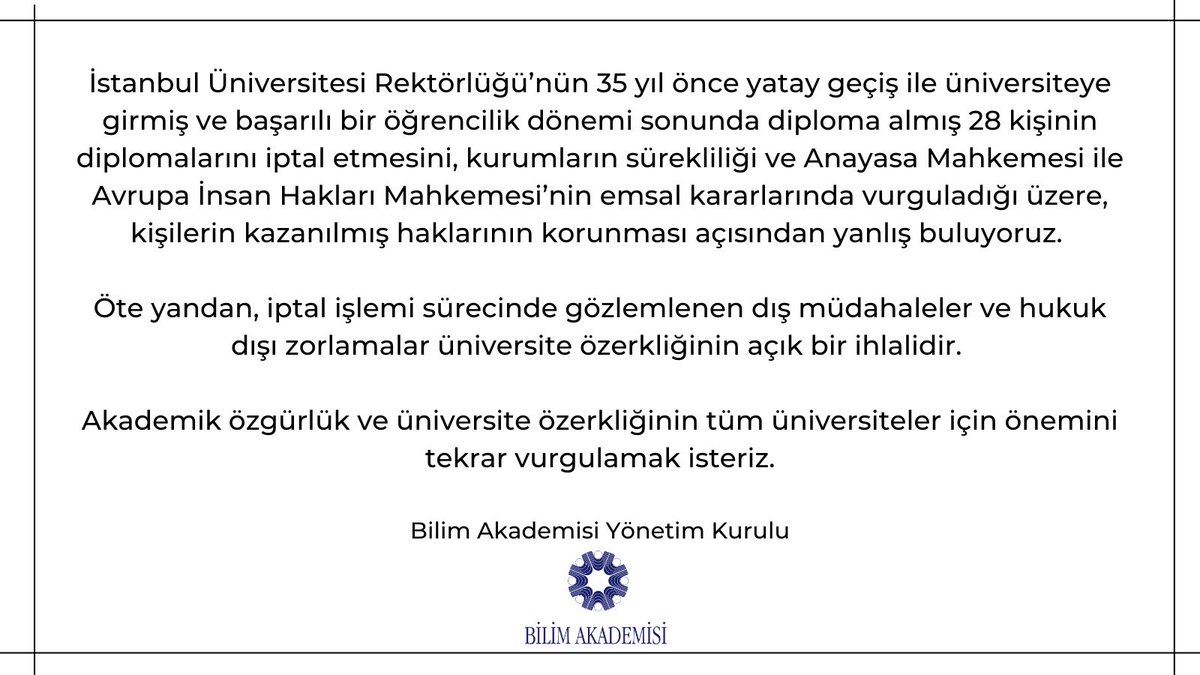 Bir üye olarak Yönetim kurulunun açıklamasını destekliyorum.